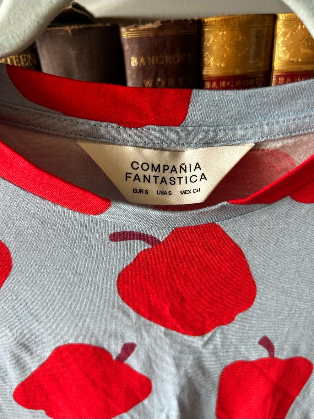 Bright Boxy Cotton Top with Red Apple Print - Picture 3 of 4